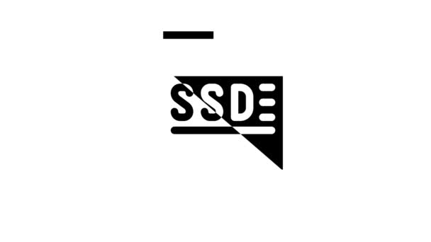 Ssd卡设备用于存储chia加密货币字形图标动画 — 图库视频影像