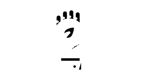 Hand houden van chia cryptogeld munt glyph pictogram animatie — Stockvideo