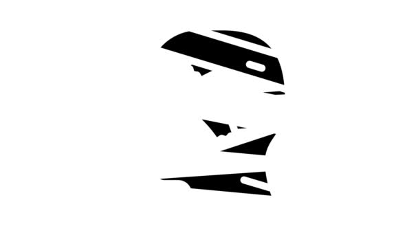 Múmia medo glifo ícone animação — Vídeo de Stock