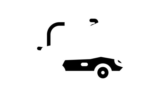 Auto waterstof transport glyph pictogram animatie — Stockvideo