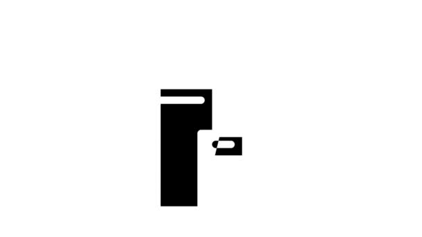 Idrogeno stazione di servizio icona glyph animazione — Video Stock