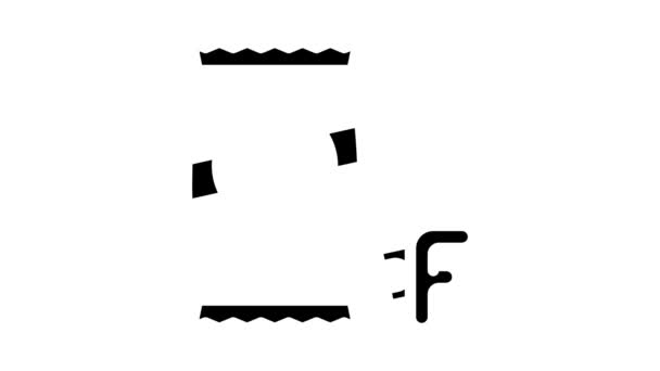 Forma del alfabeto pasta glifo icono de animación — Vídeo de stock