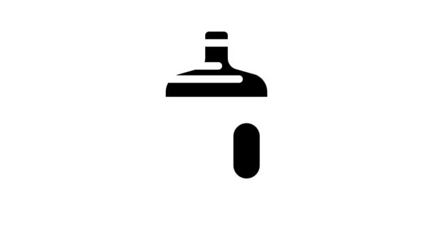 Water plastic bottle glyph icon animation — Stock Video