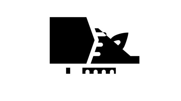 Placa de vídeo para mineração chia criptomoeda animação ícone de linha — Vídeo de Stock