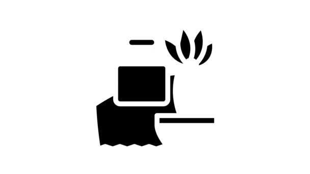 Yucca food glutenvrije lijn pictogram animatie — Stockvideo