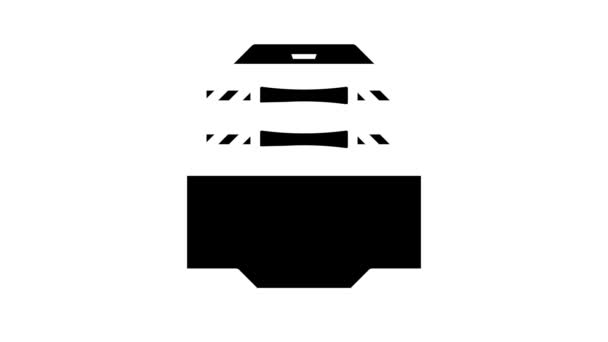 Valigia con manubri prefabbricati palestra attrezzature linea icona animazione — Video Stock