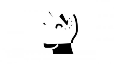 şimşek nörozu veya baş ağrısı ağrı çizgisi simgesi canlandırması