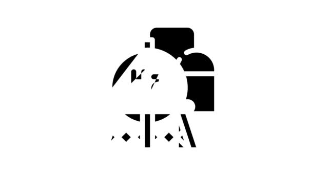 저장 수소 탱크 라인 아이콘 애니메이션 — 비디오