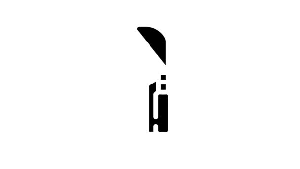 Animation des Gasbrenners Werkzeug Linie Symbol — Stockvideo