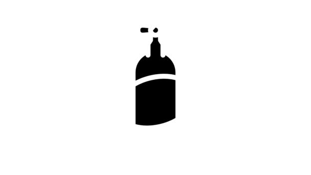 Cylinder hydrogen gas line icon animation — Stock Video