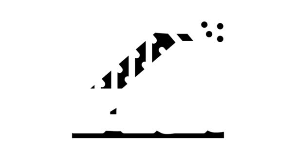 Sod torf kolektor maszyna linia ikona animacja — Wideo stockowe
