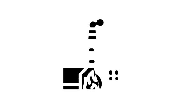 Animação de ícone de linha de turfa de usina térmica — Vídeo de Stock