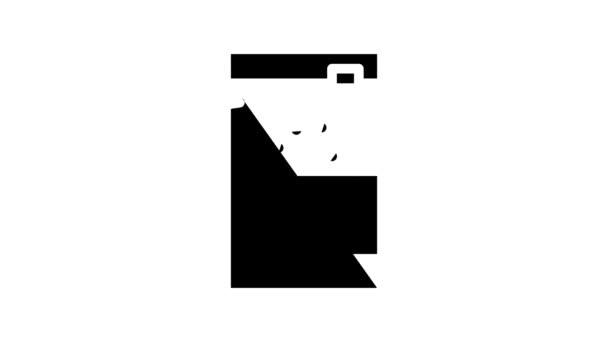 Анимация иконок торфяной линии мешка для саше — стоковое видео