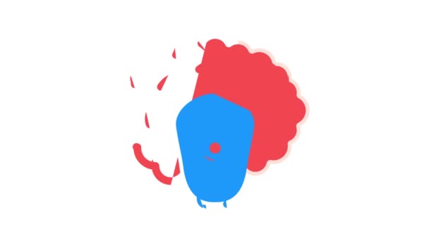Clown fear color icon animation — Stock Video