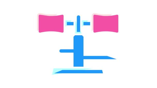 Been ondersteuning sportschool apparatuur kleur pictogram animatie — Stockvideo