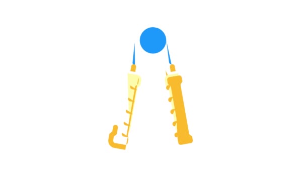 Skipping rope gym tool color icon animation — Stock Video