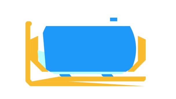 Transport Tank Wasserstoff Farb-Icon Animation — Stockvideo