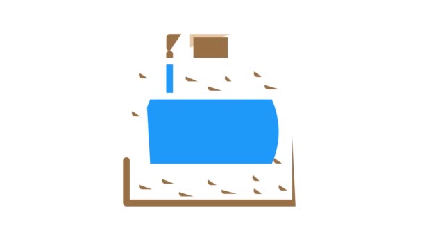 Unterirdische Speicherung Wasserstoff Farb-Icon Animation — Stockvideo