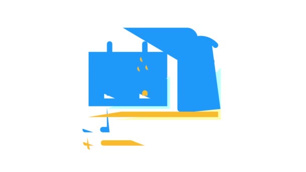 Vätgasproduktion process färg ikon animation — Stockvideo