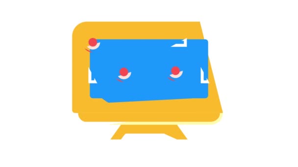 Controle de casa, animação de ícone de cor de tela de computador home inteligente — Vídeo de Stock
