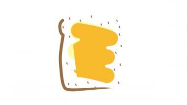 Fıstık ezmesi renkli ekmek parçası canlandırması