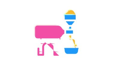 Fıstık ezmesi üretimi için endüstriyel ezici Renk simgesi canlandırması