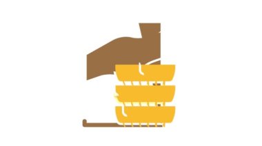 Seyahat rengi simgesi canlandırması için fıstık ezmeli paketler