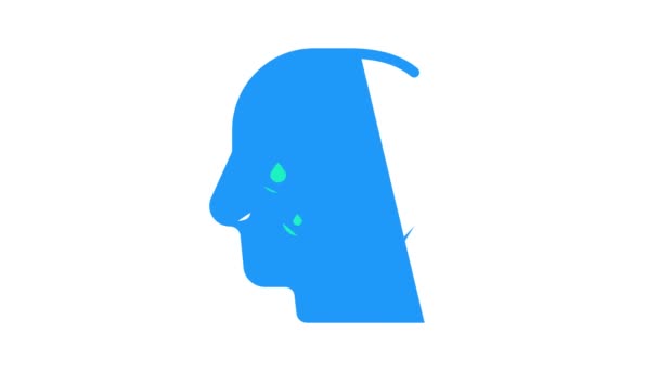 Depressão problema cor ícone animação — Vídeo de Stock