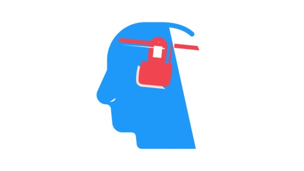 Pensamientos enterrados neurosis color icono animación — Vídeo de stock