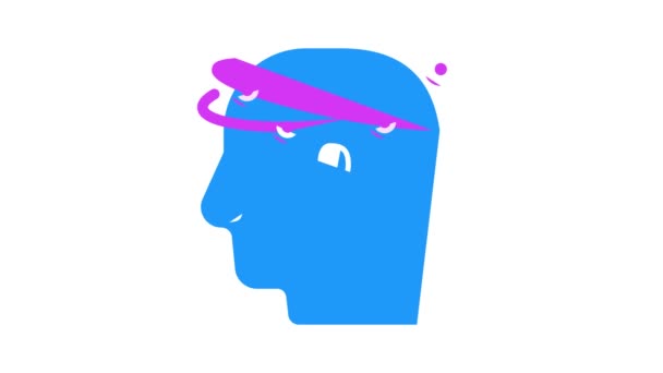 Desorientering neuros färg ikon animation — Stockvideo