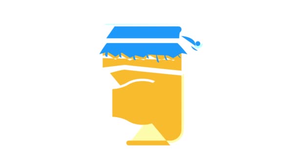 Animação ícone de cor de manteiga de amendoim caseiro — Vídeo de Stock