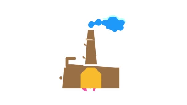 Анимация торфяных иконок теплоэлектростанции — стоковое видео