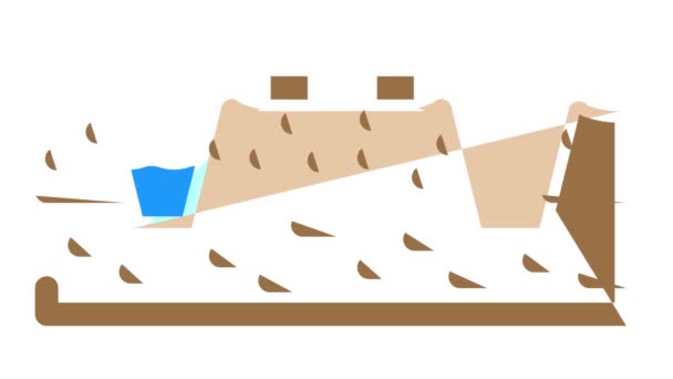 Mineração de turfa cor ícone animação — Vídeo de Stock