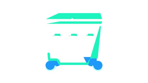 Trash can plastic color icon animation — Stock Video