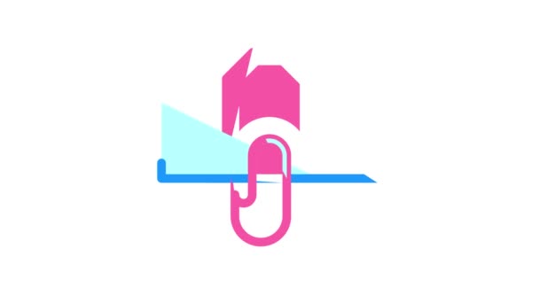 Clip tool briefpapier kleur pictogram animatie — Stockvideo