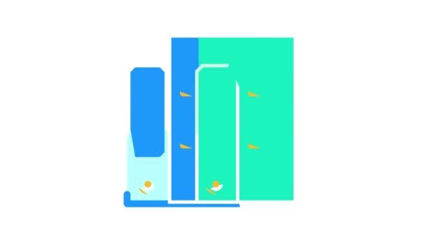 Složky s animací ikon barev šablony dokumentace — Stock video