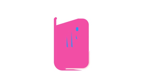 Animação ícone de cor de papelaria de borracha — Vídeo de Stock