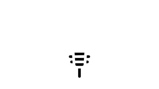 Geyser, plug with valve bartender glyph icon animation — Stock Video