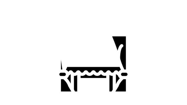 Tent buffet glyph pictogram animatie — Stockvideo