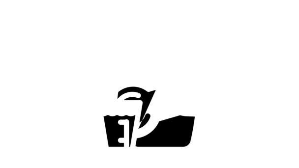 Set de lavandería glifo icono de animación — Vídeos de Stock