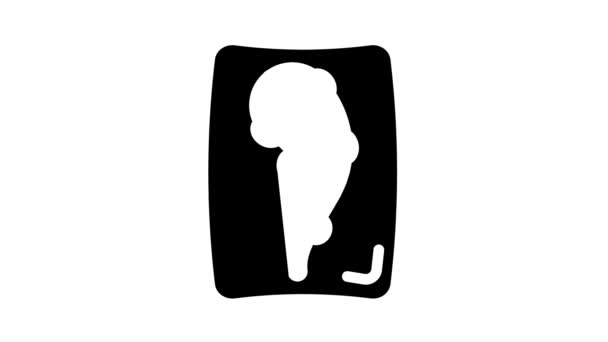 Pulpo tentáculos paquete glifo icono animación — Vídeo de stock