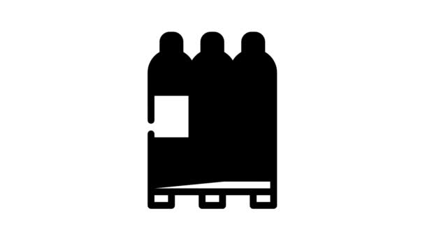 수소 바이오 가스 라인 아이콘 애니메이션 — 비디오