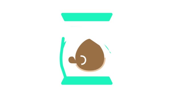 Coconut chips snack color icon animation — Stock Video