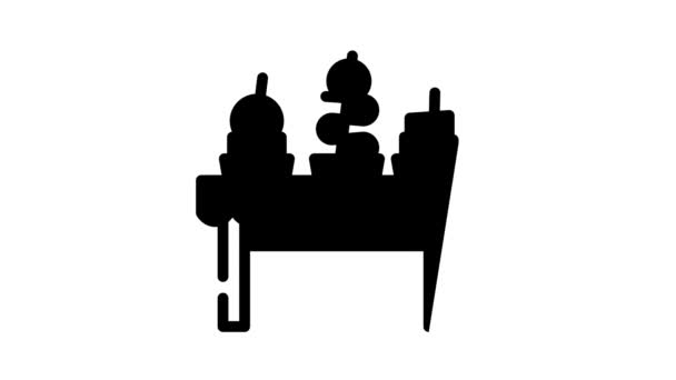 Анимация иконки "шведский стол" — стоковое видео