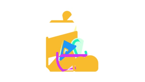 Цветовая анимация иконки в форме буквы — стоковое видео