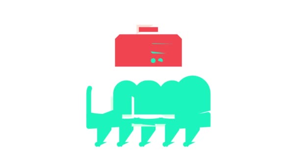 Väntsal järnvägsstation färg ikon animation — Stockvideo