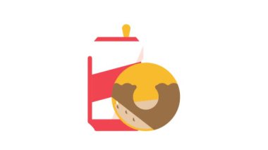 donutlar atıştırmalık ve içecek şişe rengi canlandırması