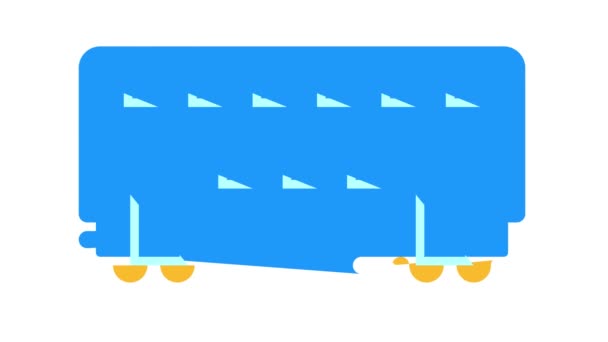 Animación icono de color de vagón de dos pisos — Vídeo de stock