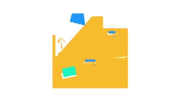 Carton boxes wholesale color icon animation — Stock Video