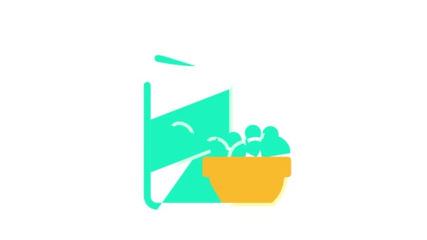 Noten snack kleur pictogram animatie — Stockvideo
